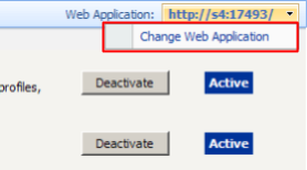 Change Web Application button used to select the web application where the web part is installed