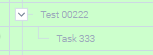 Task nested as a child under its parent after indenting in the Virto Gantt Chart