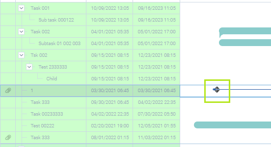 Zero-duration task shown as a milestone when start and end dates are equal in the Virto Gantt Chart