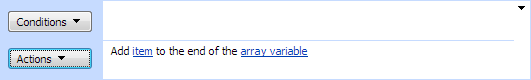 Add array item activity configured in the SharePoint Workflow Designer