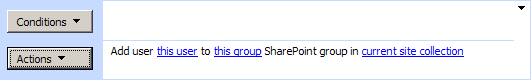 Add user to SharePoint group activity settings in the SharePoint Workflow Designer