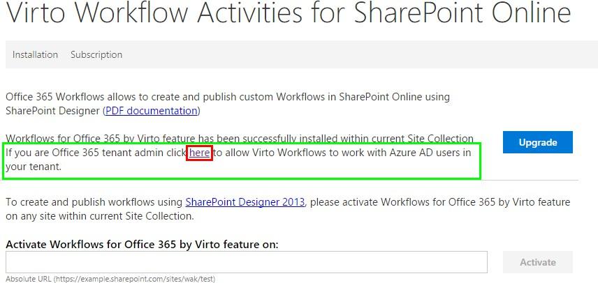 Tenant admin consent prompt approving the Virto Workflows for Azure AD app to access Azure AD users