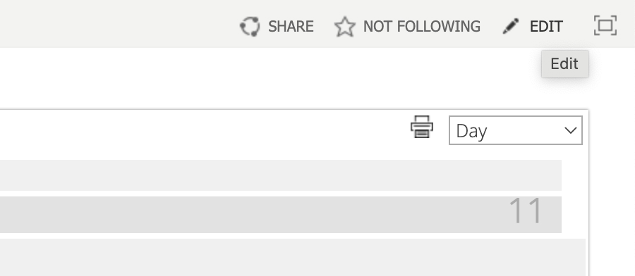 Edit button in the upper right corner of a SharePoint classic page