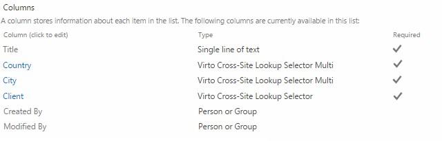 Adding a Cross-Site Lookup Selector field and clicking OK to finish converting the lookup column