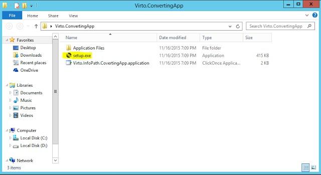 Virto Converting App setup window with the Install button to begin installation