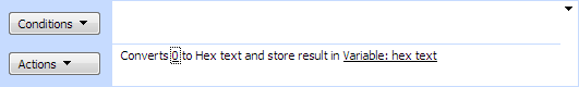 Converts Number to Hex Text activity converting a number to hexadecimal digits in the SharePoint Workflow Designer