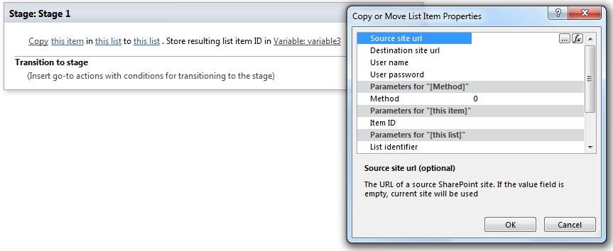 Copy or Move List Item workflow activity properties in Virto Workflows for Office 365
