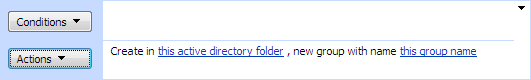 Create group in Active Directory workflow activity in the SharePoint workflow designer