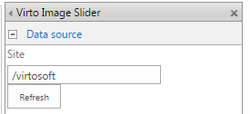 Selecting the SharePoint site to take pictures from in the Data Source settings