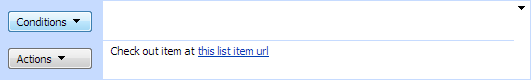 Delete Item extended activity configured to delete a list item by its URL in the SharePoint Workflow Designer
