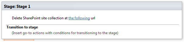 Delete SharePoint site collection activity as a SharePoint Designer phrase in the 2013 workflow platform