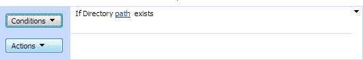 Directory exists workflow condition checking whether a specified directory exists in SharePoint Designer