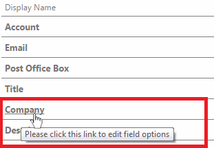 Editing a field&rsquo;s view, edit and search settings within a Virto Active Directory fieldset