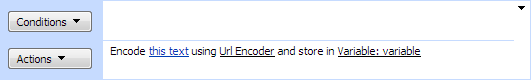 Encode Web Text activity settings for choosing an encoder and output variable in the SharePoint Workflow Designer
