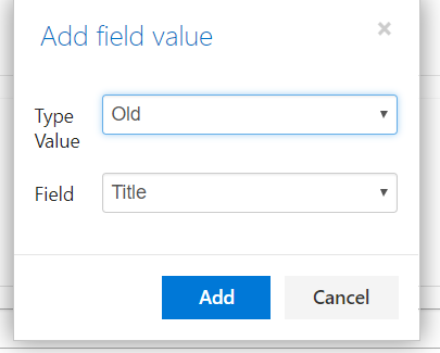 Choosing Old or New value type and the Title list field to track in a Virto SharePoint Alert