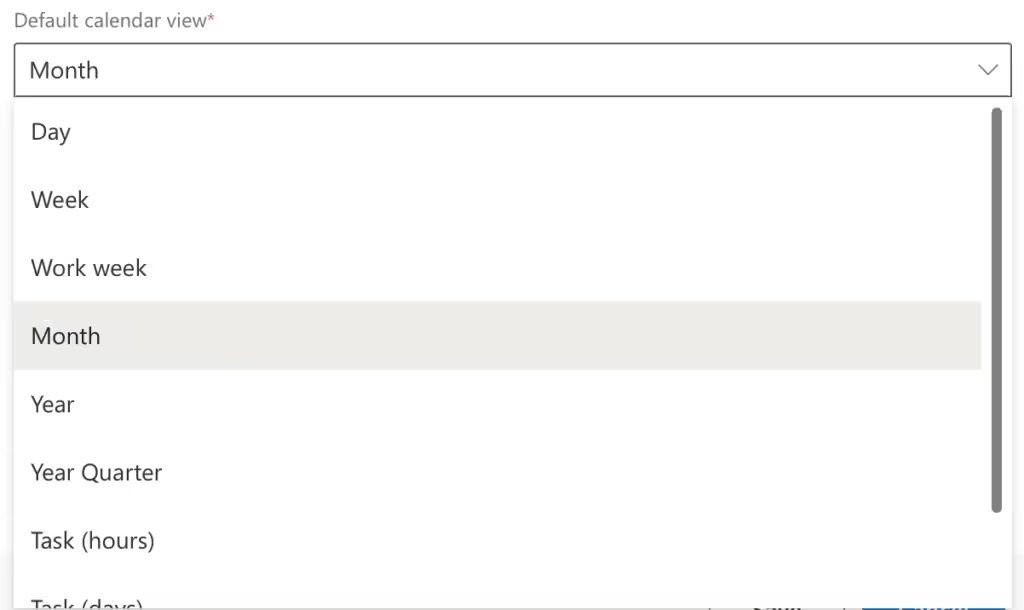 Setting the default Virto Calendar view shown when opening the SharePoint site page