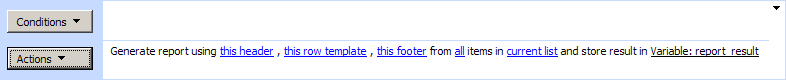 Generate Report activity building a text report from current list items in the SharePoint Workflow Designer