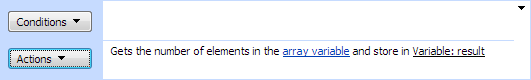 Get Array Items Count activity in the SharePoint Workflow Designer storing the number of array elements in a result