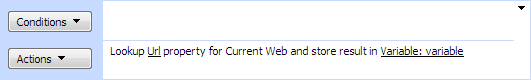 Get current web property activity reading a SharePoint site property into a variable in the Workflow Designer