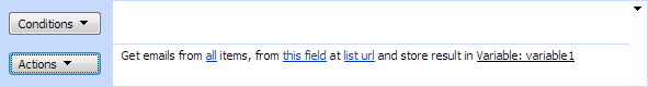 Get emails from field extended activity extracting field emails at a list item URL into a variable in SharePoint Designer