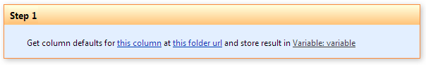 Get field default value for folder workflow activity reading a column default at a folder URL