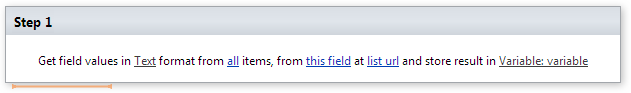 Get field values from list activity in the SharePoint Workflow Designer extracting field values into an array variable