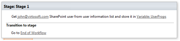 Workflow example using the Get SharePoint user from user information list activity inside an App Step