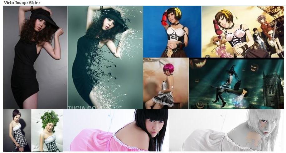 Slideshow built with the Hover Slide Effect engine arranging images across multiple zones