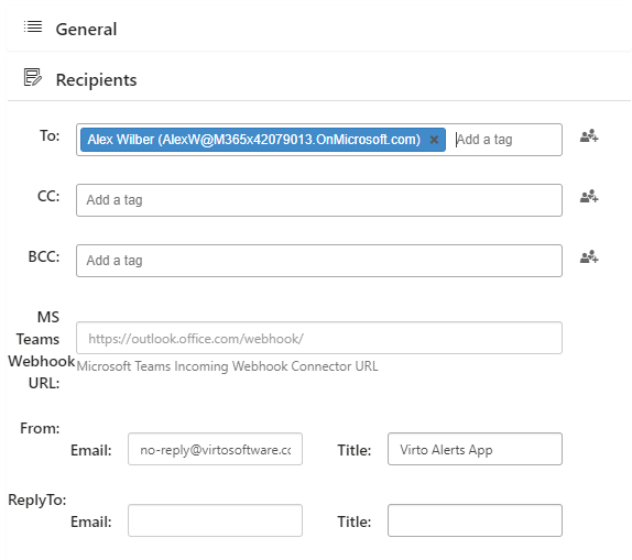 Adding recipients by typing a user name or email in the reminder Recipients step