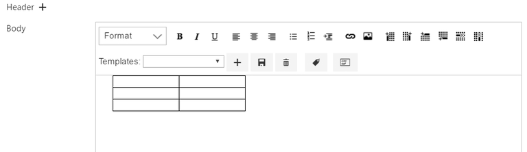 Adding a table as the first element of the Virto Alerts and Reminders email body