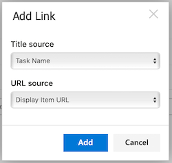 Choosing Task Name and Display Item URL for a complex link in the alert message body