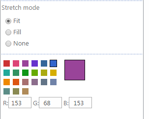 Background color setting using an RGB code for small pictures shown in Fit mode