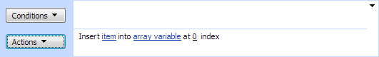 Insert Array Item activity in the SharePoint Workflow Designer adding an element to an array variable at a given index