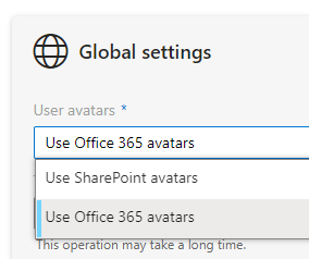 User avatars setting for SharePoint or Office 365 avatars in Virto Kanban global settings