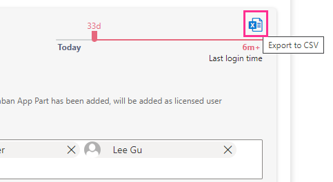 Exporting the licensed user list to CSV in the Virto Kanban License center