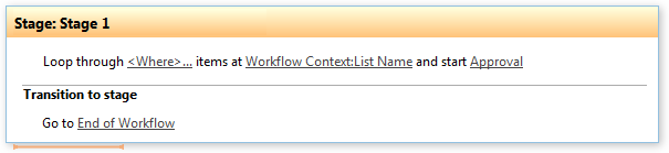 Loop through list items and start workflow activity configured with a list filter and workflow name in a Virto workflow