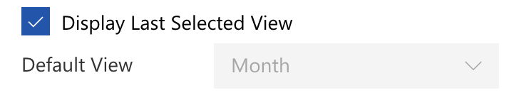 Display Last Selected View option in the Virto Calendar modern settings