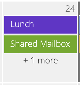 Month view cell showing the resulting more items link below events