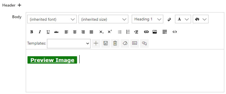 Preview Image selected as the complex link title source in the alert message
