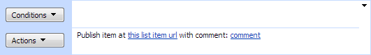 Publish Item extended activity submitting a document found by URL for content approval with a comment