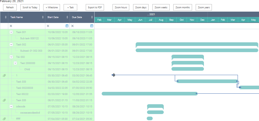 Refresh button as it appears in the Virto Gantt Chart Web Part for SharePoint