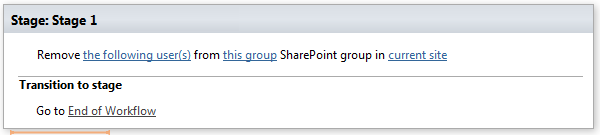 Remove user from SharePoint group activity phrase in the SharePoint Designer 2013 workflow editor