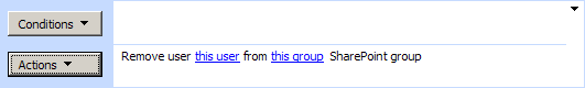 Remove user from SharePoint group activity in the SharePoint Workflow Designer