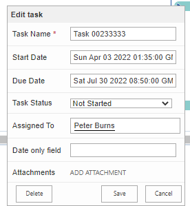 Assigned users shown next to their tasks in Virto Gantt Chart Web Part, pulled from a SharePoint list