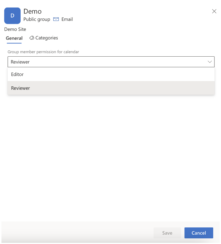 Selecting the Reviewer permission to prevent event changes in the Virto Calendar Group Calendar