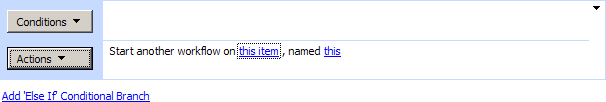 Start Another Workflow activity launching a named workflow on a SharePoint list item