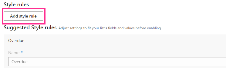 Add style rule dialog defining a new condition to color-code matching tasks