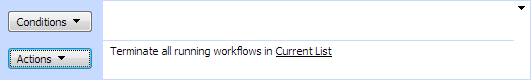 Terminate Workflows activity canceling all running workflows on the current SharePoint list or item