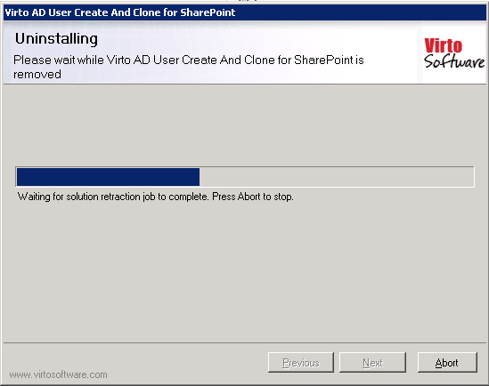 Setup wizard confirming the web part has been removed from SharePoint