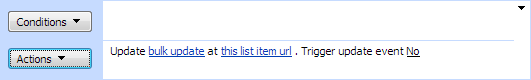 Update List Item extended activity in the SharePoint Workflow Designer with a bulk update at a list item URL